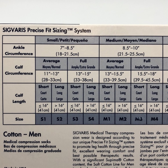 Sigvaris Men’s Black Cotton Medical Compression Sock’s - Picture 5 of 7